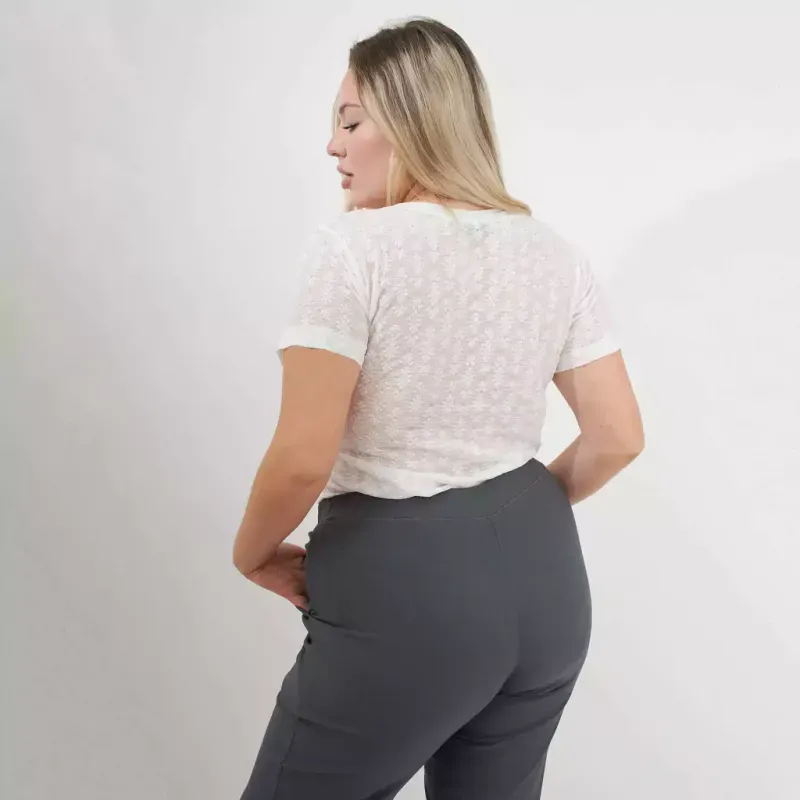 Remera Elena - Blanco de encaje Talle M - Haya Paz