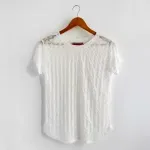 Remera Elena - Blanco de encaje Talle M - Haya Paz