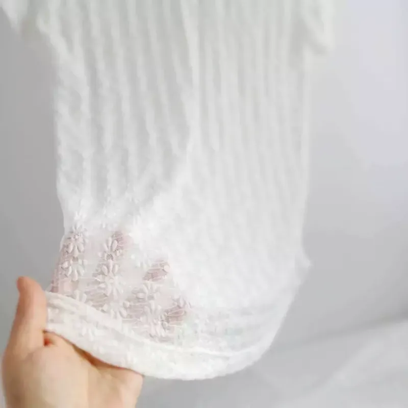 Remera Elena - Blanco de encaje Talle M - Haya Paz
