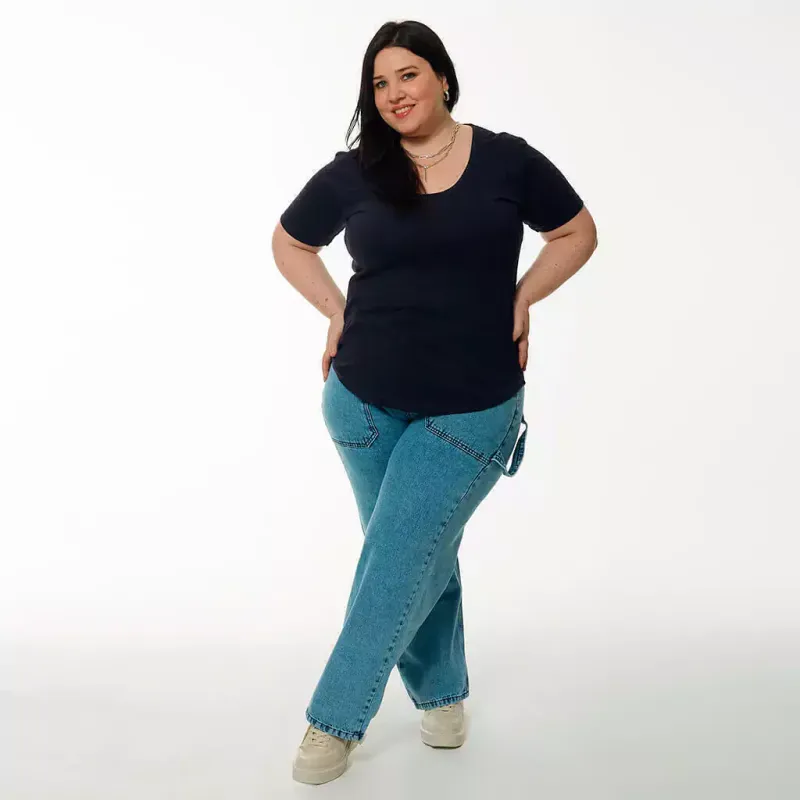 Remera básica - Azul marino Talle L - Haya Paz