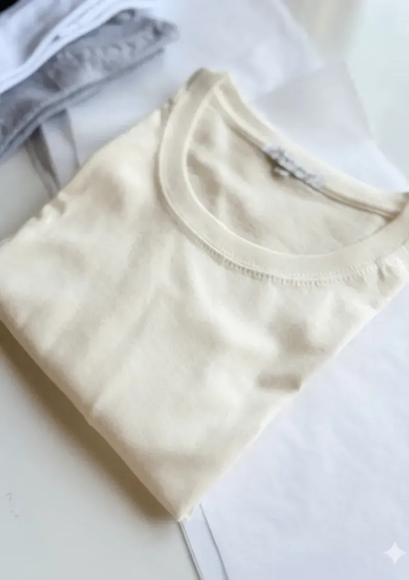 Camiseta de algodón - Crudo Talle S - Haya Paz