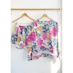 Short de rústico - Elsa con estampa excl. Flores Rosa Talle M - Haya Paz