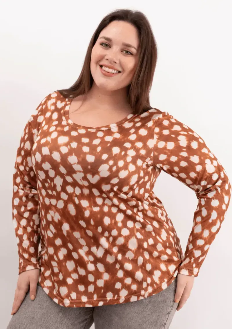Remera de modal escote redondo - Eugenia Bambi Talle 3XL - Haya Paz