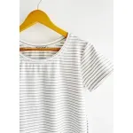 Remera Maga rayado blanco ancho+ gris - Morley Talle M - Haya Paz
