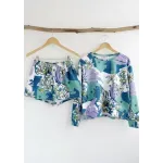 Short de rústico - Elsa con estampa excl. Flores Verde Talle M - Haya Paz