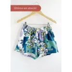 Short de rústico - Elsa con estampa excl. Flores Verde Talle M - Haya Paz