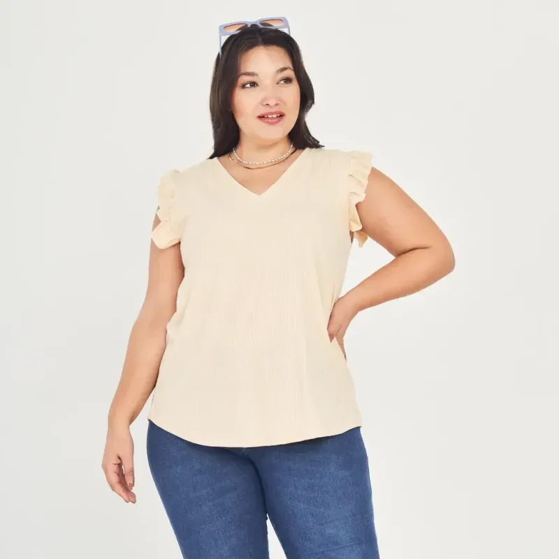 Remera Emma/Vainilla Talle S - Haya Paz