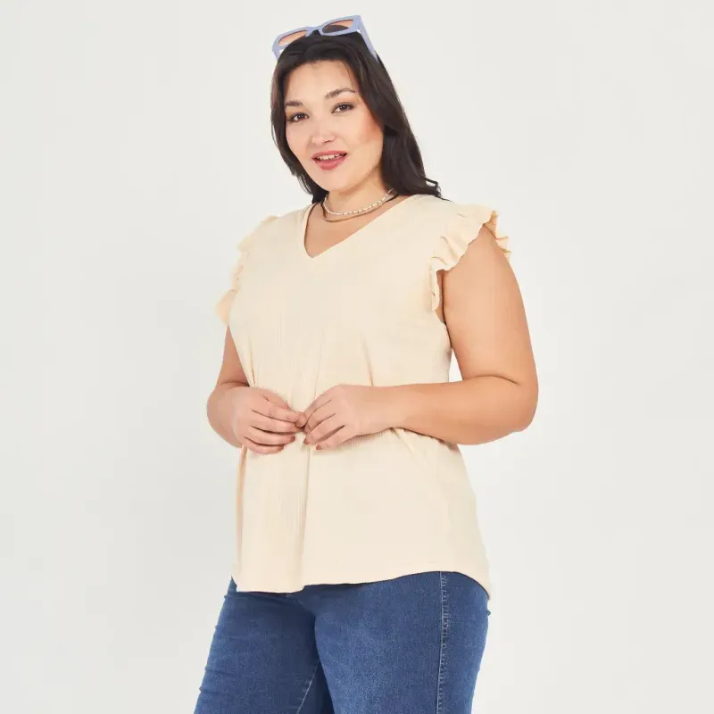Remera Emma/Vainilla Talle S - Haya Paz