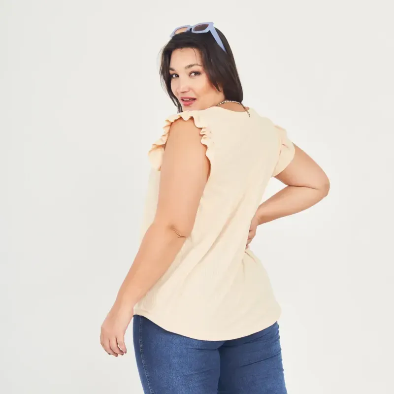 Remera Emma/Vainilla Talle S - Haya Paz