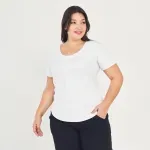 Remera básica manga corta - Blanca Talle L - Haya Paz