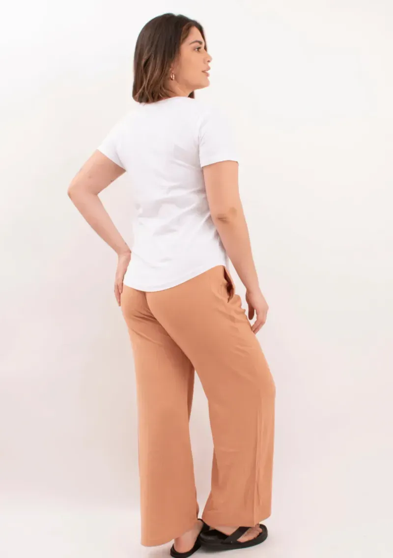Remera básica manga corta - Blanca Talle L - Haya Paz