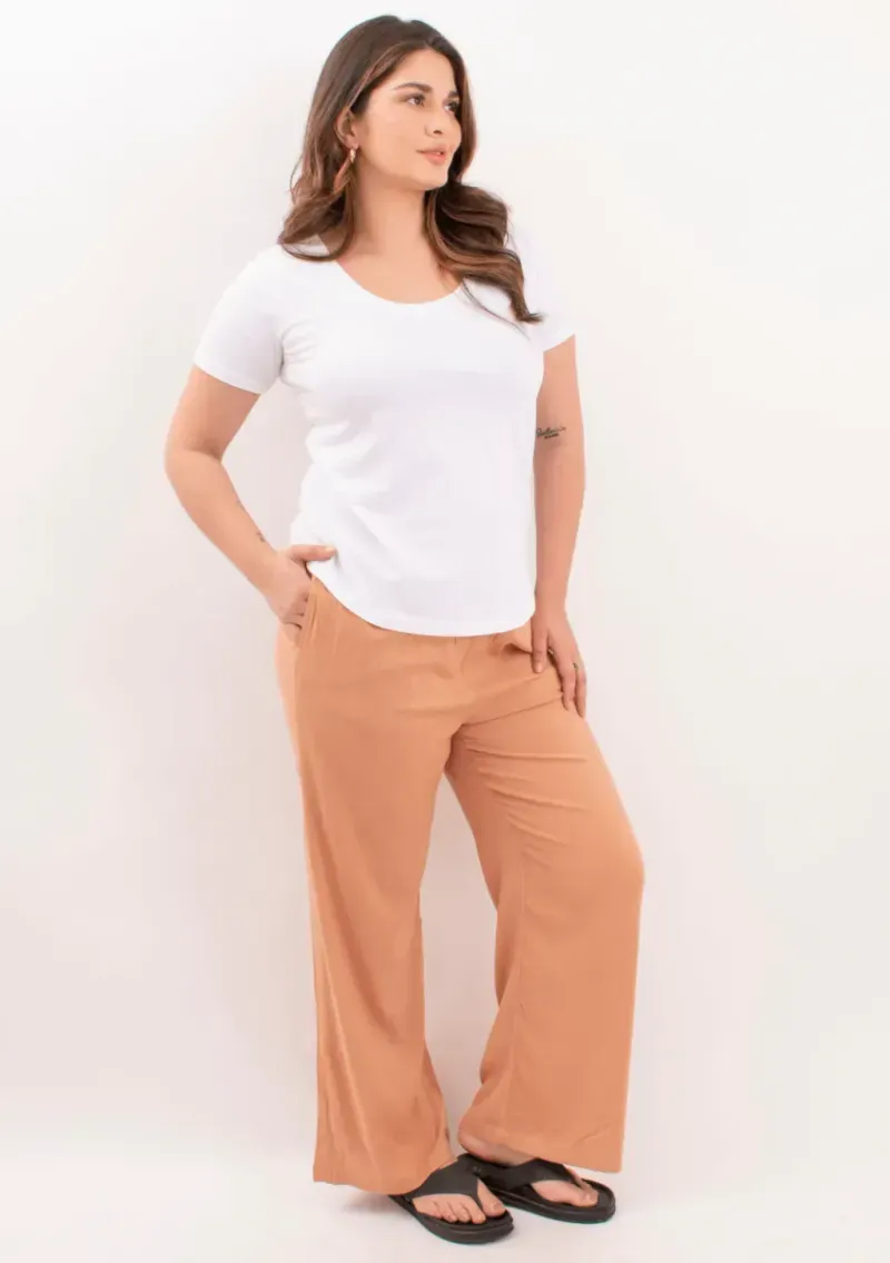 Remera básica manga corta - Blanca Talle L - Haya Paz