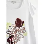 Remera de algodón escote redondo - Flores Dubai Talle L - Haya Paz