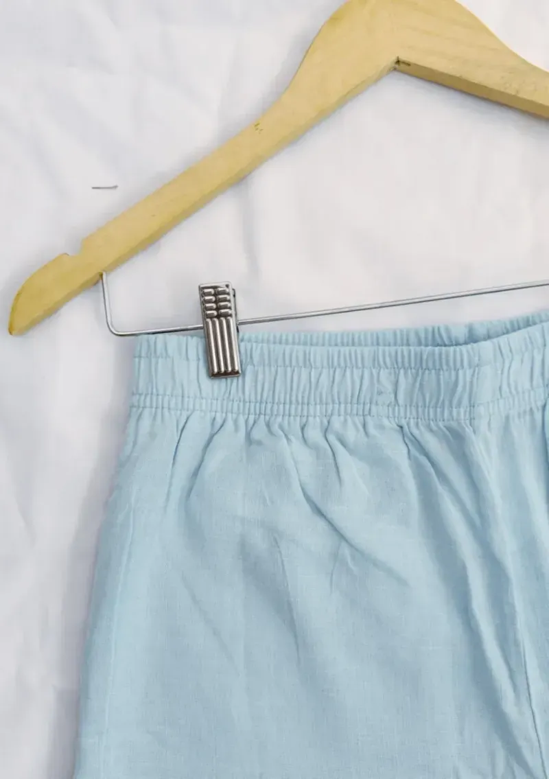Short de lino - Celeste Talle M - Haya Paz