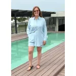 Short de lino - Celeste Talle M - Haya Paz