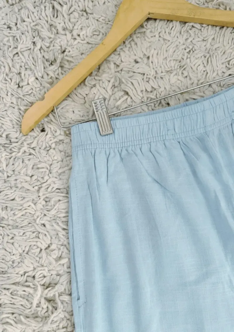 Short de lino - Celeste Talle XL - Haya Paz