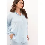 Camisa de lino - Celeste Talle L - Haya Paz