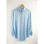 Camisa de lino - Celeste Talle L - Haya Paz