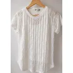 Remera de encaje + musculosa- Elena Blanco Talle L - Haya Paz