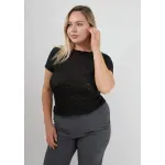 Remera de encaje + musculosa- Elena negro Talle M - Haya Paz