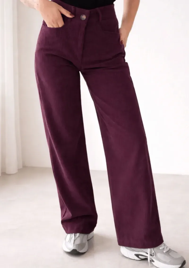 Pantalón de corderoy - Borgoña Talle L - Haya Paz