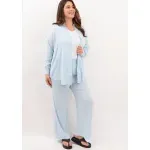 Pantalón de lino - Bruna Celeste Talle L - Haya Paz