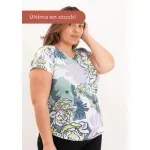 Remera de modal soft - Susan Estampa excl. flores verde Talle M - Haya Paz