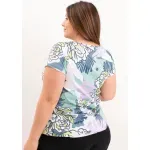 Remera de modal soft - Susan Estampa excl. flores verde Talle M - Haya Paz
