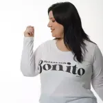 Remera Eugenia manga larga - Frase bonito Talle XXL - Haya Paz