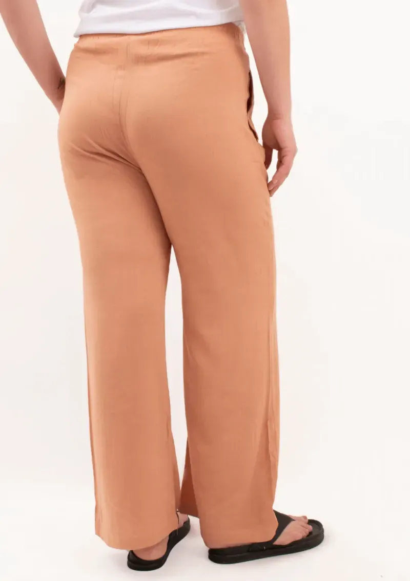 Pantalón de lino - Bruna Tostado Talle XXL - Haya Paz