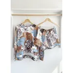 Short de rústico - Elsa con estampa excl. Flores Celeste Talle M - Haya Paz