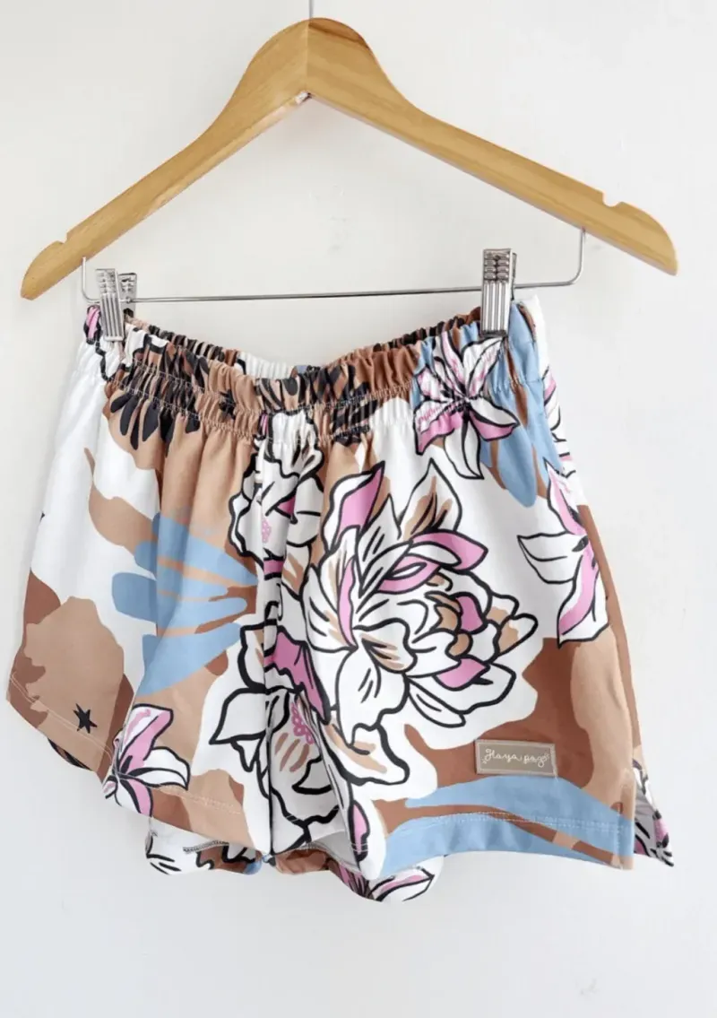 Short de rústico - Elsa con estampa excl. Flores Celeste Talle M - Haya Paz