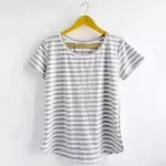 Remera Maga rayado Gris+blanco - Morley Talle M - Haya Paz