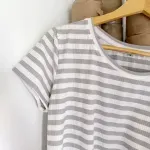 Remera Maga rayado Gris+blanco - Morley Talle M - Haya Paz