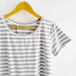 Remera Maga rayado Gris+blanco - Morley Talle M - Haya Paz