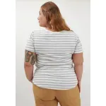 Remera Maga rayado Gris+blanco - Morley Talle M - Haya Paz