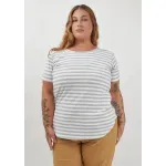 Remera Maga rayado Gris+blanco - Morley Talle M - Haya Paz