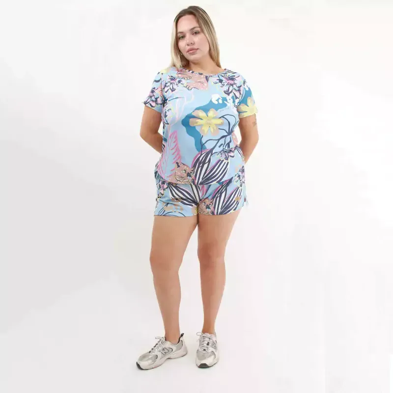 Remera Maga Estampa excl. Tigre celeste - Algodón con lycra Talle M - Haya Paz