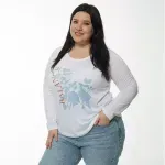 Remera Eugenia manga larga - Balance celeste Talle M - Haya Paz