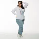 Remera Eugenia manga larga - Balance celeste Talle M - Haya Paz