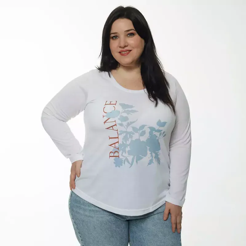Remera Eugenia manga larga - Balance celeste Talle M - Haya Paz