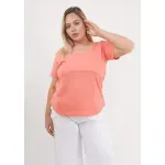 Remera básica manga corta - Coral de algodón Talle M - Haya Paz