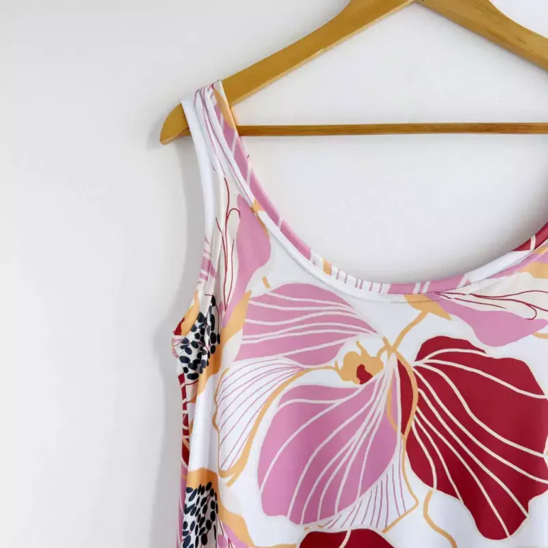 Vestido Nerine estampa excl. flores Rosa - modal soft Talle XL - Haya Paz