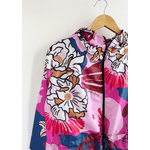 Piloto Alicia de cire - Estampa flores azul y rosa Talle 3XL - Haya Paz