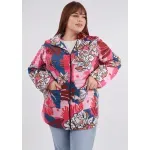 Piloto Alicia de cire - Estampa flores azul y rosa Talle 3XL - Haya Paz