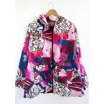 Piloto Alicia de cire - Estampa flores azul y rosa Talle 3XL - Haya Paz