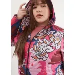 Piloto Alicia de cire - Estampa flores azul y rosa Talle 3XL - Haya Paz