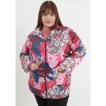 Piloto Alicia de cire - Estampa flores azul y rosa Talle 3XL - Haya Paz