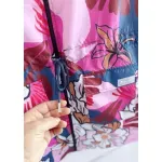 Piloto Alicia de cire - Estampa flores azul y rosa Talle 3XL - Haya Paz