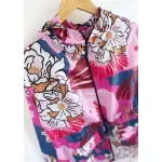 Piloto Alicia de cire - Estampa flores azul y rosa Talle 3XL - Haya Paz